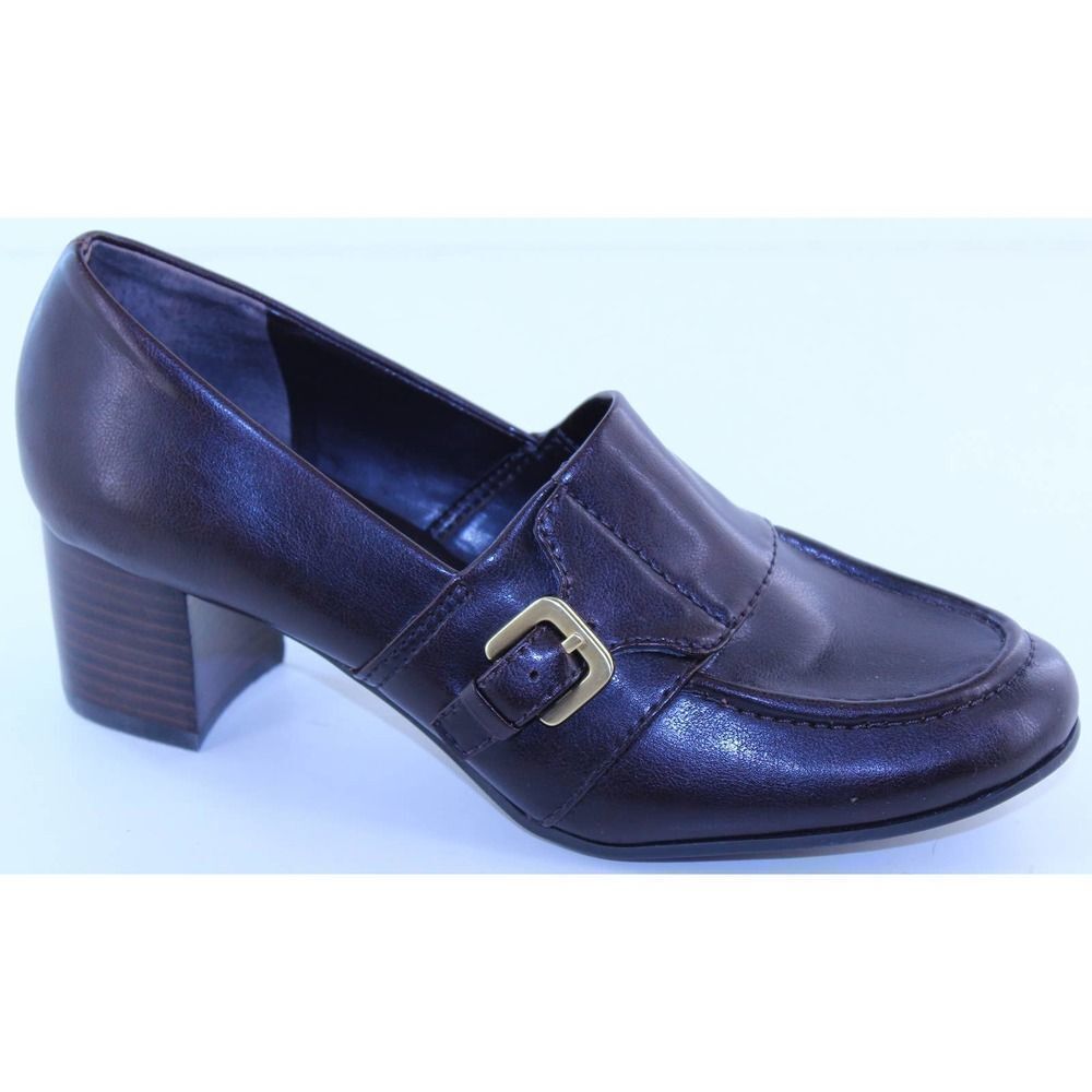 Franco Sarto Zuma Brown Leather Mules Heels 8 M